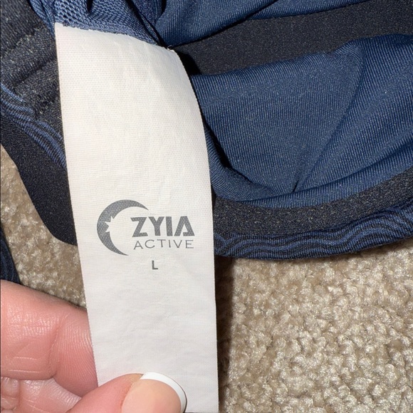 ZYIA Navy Gold Moon Terrance Luxe Bra and Matching Leggings Set. B10 - Picture 7 of 8